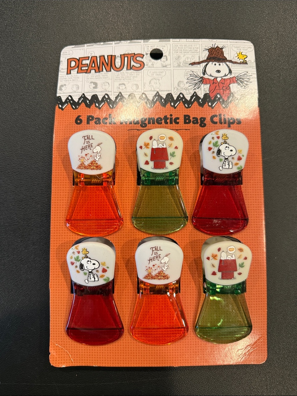 Peanuts 6 Pack Magnetic Bag Clips - NWT - No Cancels
